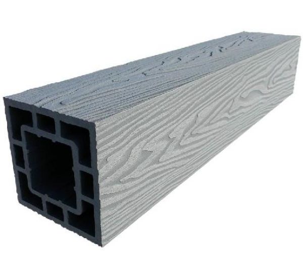 Столб опорный ДПК 3D фактура дерева Серый от производителя GardenParkett по цене 2 120 р Столб опорный ДПК 3D фактура дерева Серый от производителя GardenParkett по цене 2 120 р