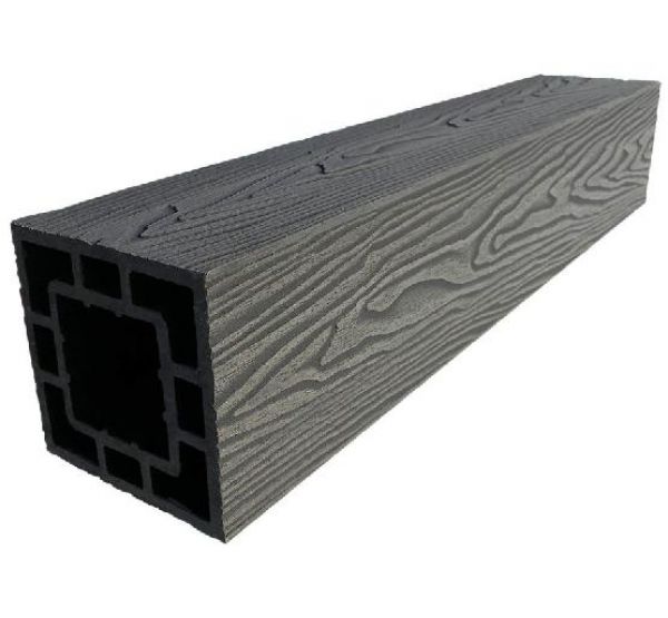 Столб опорный ДПК 3D фактура дерева Графит от производителя  GardenParkett по цене 1 910 р