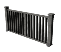 Декоративные ограждения ДПК " Риальто", Серый базальт, шлифованное Декоративные ограждения ДПК " Риальто", Серый базальт, шлифованное