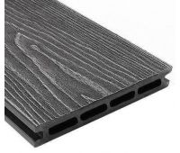 Террасная доска ДПК универсальная шовная с тиснением Антрацит Террасная доска ДПК универсальная шовная с тиснением Антрацит