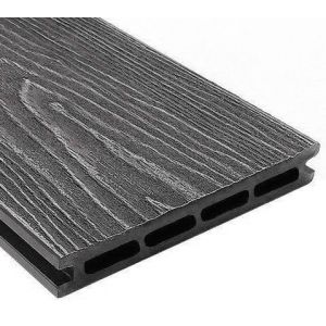 Террасная доска ДПК универсальная шовная с тиснением Антрацит от производителя Holzhof по цене 322 р Террасная доска ДПК универсальная шовная с тиснением Антрацит от производителя Holzhof по цене 322 р