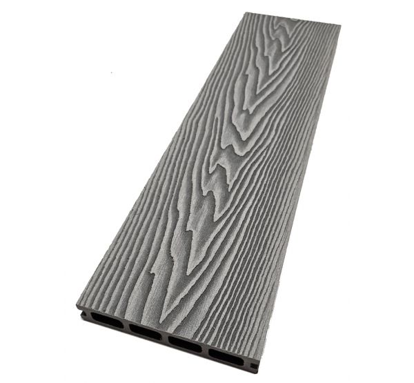 Террасная доска Double 3D Серый от производителя  NanoWood по цене 485 р