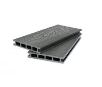 Террасная доска ДПК 3D+вельвет пустотелая двухсторонняя Черный Террасная доска ДПК 3D+вельвет пустотелая двухсторонняя Черный