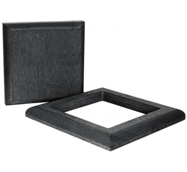 Комплект крышка и юбка для столба 3D фактура дерева Черный от производителя  Polivan Group по цене 1 430 р