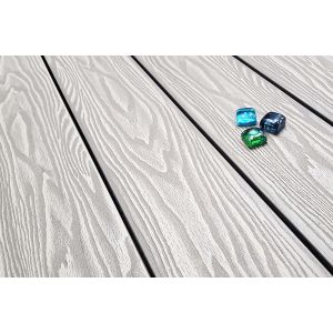 Террасная доска Смарт 3D Полнотелая с пазом Дуб беленый от производителя  Terrapol по цене 1 149 р