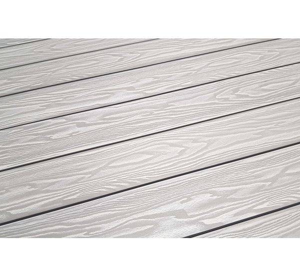 Террасная доска Смарт 3D Полнотелая с пазом Дуб беленый от производителя  Terrapol по цене 1 149 р