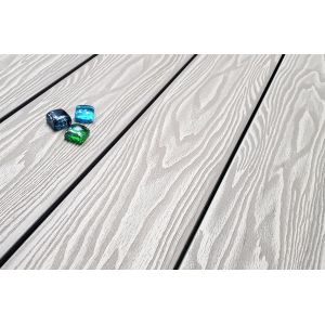 Террасная доска Смарт 3D Пустотелая с пазом Дуб беленый от производителя  Terrapol по цене 740 р