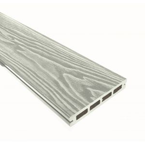 Террасная доска Смарт 3D Пустотелая с пазом Дуб беленый от производителя  Terrapol по цене 740 р