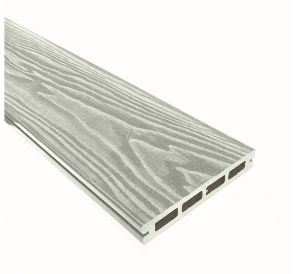 Террасная доска Смарт 3D Пустотелая с пазом Дуб беленый от производителя  Terrapol по цене 740 р