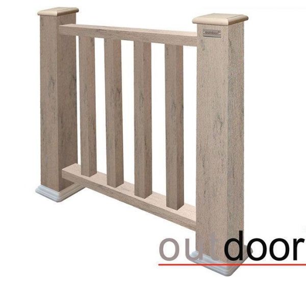 Ограждение из ДПК Классик 3D Storm Серый микс от производителя  OutDoor по цене 6 720 р