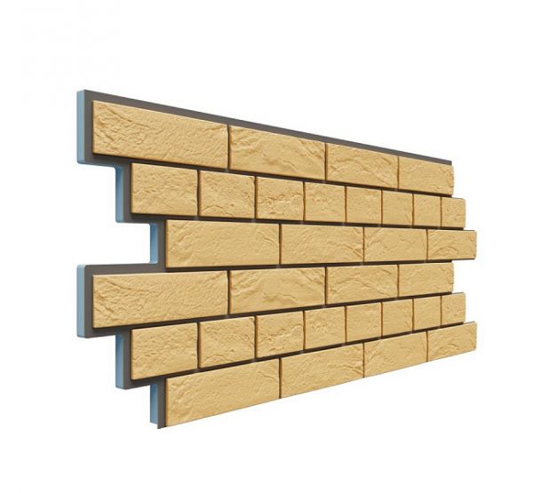 Фасадная термопанель Венецианский кирпич 20 мм - Жёлтый от производителя  Доломит по цене 980 р