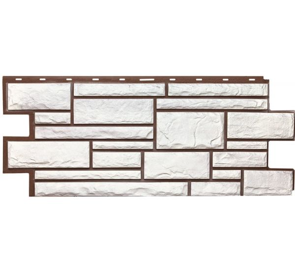 Фасадные панели СЕРИЯ Дикий камень - Белый от производителя Т-сайдинг по цене 580 р Фасадные панели СЕРИЯ Дикий камень - Белый от производителя Т-сайдинг по цене 580 р