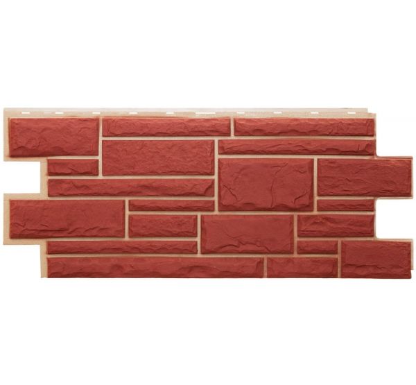 Фасадные панели СЕРИЯ Дикий камень - Красный от производителя  Т-сайдинг по цене 580 р