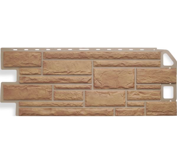 Фасадные панели (цокольный сайдинг) Камень Бежевый от производителя  Альта-профиль по цене 632 р