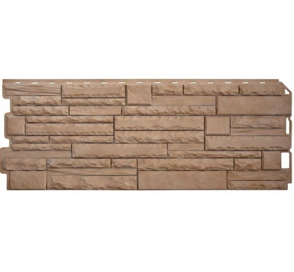 Фасадные панели Скалистый камень ЭКО Бежевый от производителя  Альта-профиль по цене 595 р