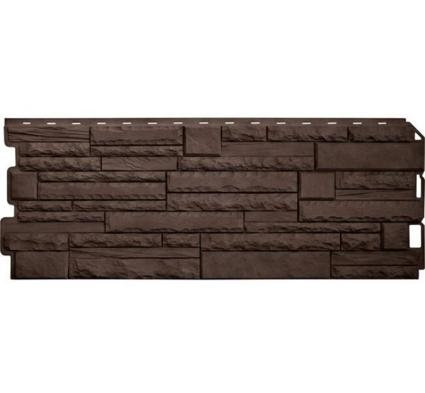 Фасадные панели Скалистый камень ЭКО Коричневый от производителя  Альта-профиль по цене 595 р