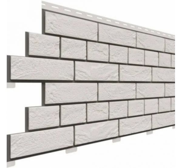 Цокольный сайдинг коллекция Кирпич Славянка - Белый от производителя Доломит по цене 480 р Цокольный сайдинг коллекция Кирпич Славянка - Белый от производителя Доломит по цене 480 р