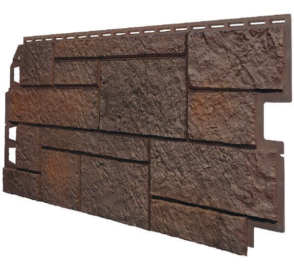 Фасадные панели (Цокольный Сайдинг) VOX Sandstone Темно-коричневый от производителя  Vox по цене 720 р