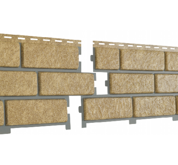 Фасадная панель Стоун Хаус - Кирпич с декорированным швом Песочный от производителя  Ю-Пласт по цене 683 р