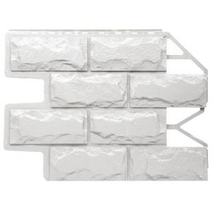 Фасадные панели (цокольный сайдинг) Блок - Молочно-белый от производителя  Fineber по цене 490 р