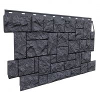 Фасадные панели (цокольный сайдинг) коллекция камень дикий - Асфальт