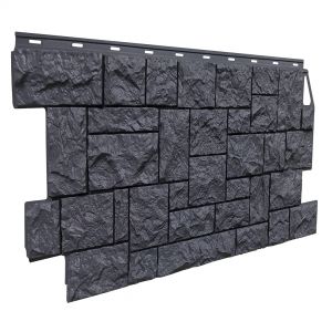 Фасадные панели (цокольный сайдинг) коллекция камень дикий - Асфальт от производителя  Fineber по цене 740 р