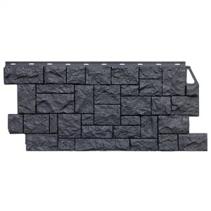 Фасадные панели (цокольный сайдинг) коллекция камень дикий - Асфальт от производителя  Fineber по цене 740 р