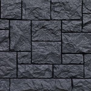 Фасадные панели (цокольный сайдинг) коллекция камень дикий - Асфальт от производителя  Fineber по цене 740 р