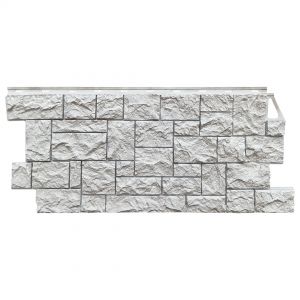 Фасадные панели (цокольный сайдинг) коллекция камень дикий - Мелованный белый от производителя Fineber по цене 740 р Фасадные панели (цокольный сайдинг) коллекция камень дикий - Мелованный белый от производителя Fineber по цене 740 р