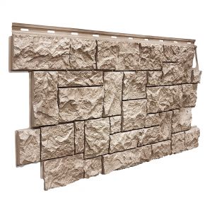 Фасадные панели (цокольный сайдинг) коллекция камень дикий- Песочный от производителя Fineber по цене 740 р Фасадные панели (цокольный сайдинг) коллекция камень дикий- Песочный от производителя Fineber по цене 740 р