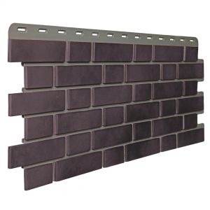 Фасадные панели (цокольный сайдинг) Кирпич Клинкерный 3D Коричнево-Чёрный от производителя  Fineber по цене 590 р