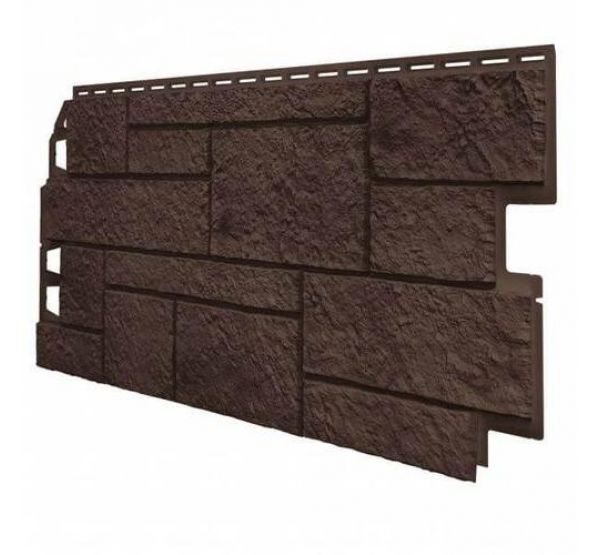 Фасадные панели (цокольный сайдинг) Оптима Песчаник Тёмно-Коричневый от производителя  ТЕХНОНИКОЛЬ по цене 490 р