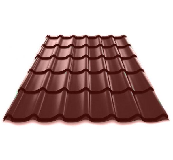 Металлочерепица Norman полиэстер 0,5 сталь RAL 8017 Коричневый от производителя МеталлПрофиль по цене 647 р Металлочерепица Norman полиэстер 0,5 сталь RAL 8017 Коричневый от производителя МеталлПрофиль по цене 647 р