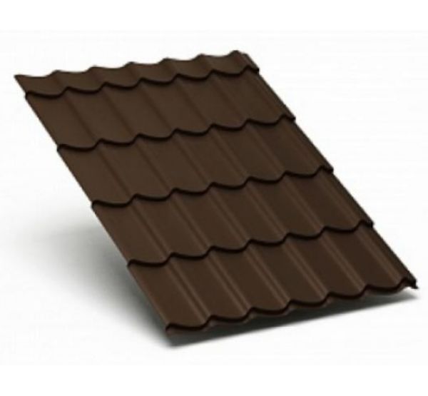 Металлочерепица Valori полиэстер 0,5 сталь RAL 8017 Коричневый от производителя МеталлПрофиль по цене 870 р Металлочерепица Valori полиэстер 0,5 сталь RAL 8017 Коричневый от производителя МеталлПрофиль по цене 870 р