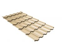 Металлочерепица квинта плюс c 3D резом 0,45 PE RAL 1014 слоновая кость Металлочерепица квинта плюс c 3D резом 0,45 PE RAL 1014 слоновая кость