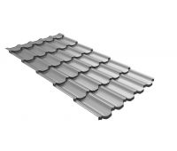 Металлочерепица квинта плюс c 3D резом 0,45 PE RAL 7004 сигнальный серый