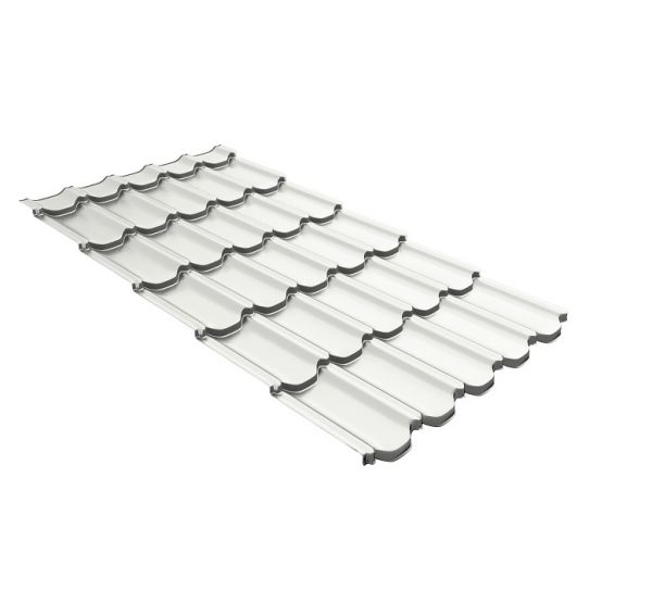 Металлочерепица квинта плюс c 3D резом 0,5 Satin RAL 9003 сигнальный белый от производителя Grand Line по цене 731 р Металлочерепица квинта плюс c 3D резом 0,5 Satin RAL 9003 сигнальный белый от производителя Grand Line по цене 731 р