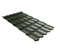 Металлочерепица квинта плюс c 3D резом 0,5 Velur RAL 6020 хромовая зелень