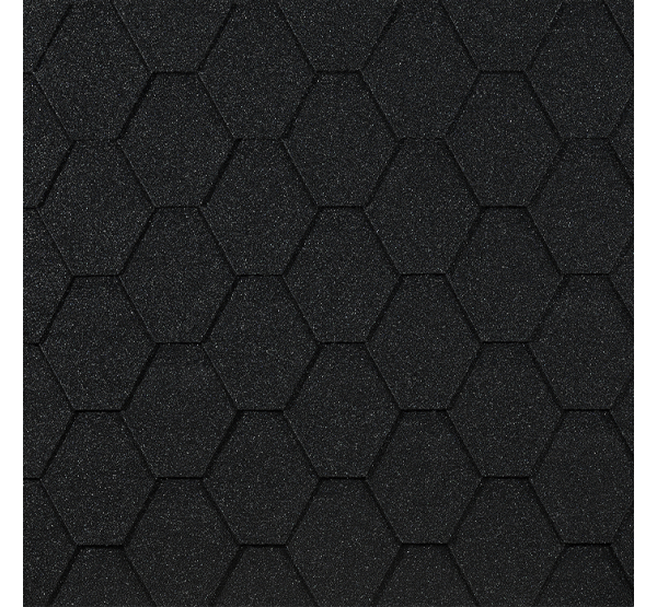 Гибкая черепица Шестигранник Чёрный от производителя  Docke по цене 359 р