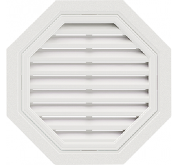 Восьмиугольная фронтонная вентиляционная решётка Белая от производителя  Т-сайдинг по цене 3 500 р
