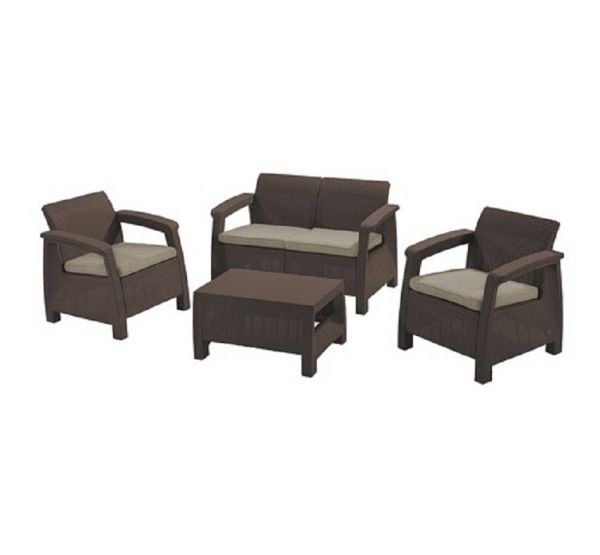 Двухместная софа, 2 кресла и столик Corfu set от производителя Allibert по цене 25 000 р Двухместная софа, 2 кресла и столик Corfu set от производителя Allibert по цене 25 000 р