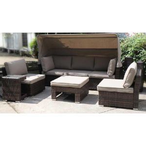 Трансформер-Диван плетеный из иск. ротанга AFM-320B Brown от производителя  Afina по цене 149 500 р