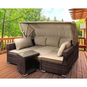 Трансформер-Диван плетеный из иск. ротанга AFM-320B Brown от производителя  Afina по цене 149 500 р