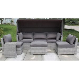 Трансформер-Диван плетеный из иск. ротанга AFM-320G Grey от производителя  Afina по цене 149 500 р