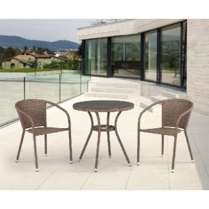 Комплект плетеной мебели из иск. ротанга T282ANT/Y137C-W56 Light Brown 2Pcs от производителя  Afina по цене 25 500 р