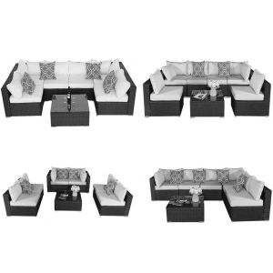 Трансформер-Диван модульный плетеный из иск. ротанга YR822BgB Grey/Beige от производителя Afina по цене 119 000 р Трансформер-Диван модульный плетеный из иск. ротанга YR822BgB Grey/Beige от производителя Afina по цене 119 000 р