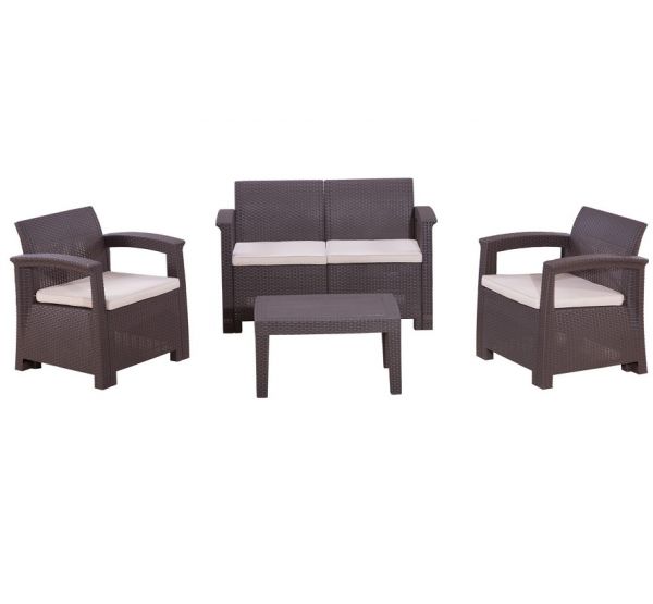 Диван и кресла RATTAN Comfort 4 Венге. Подушки бежевые. от производителя Rattan по цене 35 000 р Диван и кресла RATTAN Comfort 4 Венге. Подушки бежевые. от производителя Rattan по цене 35 000 р