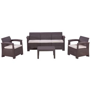 Диван и кресла RATTAN Comfort 5 Венге. Подушки бежевые. от производителя Rattan по цене 45 000 р Диван и кресла RATTAN Comfort 5 Венге. Подушки бежевые. от производителя Rattan по цене 45 000 р