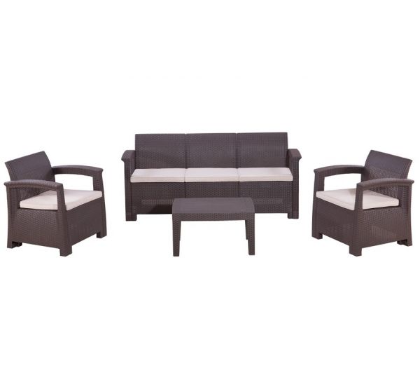 Диван и кресла RATTAN Comfort 5 Венге. Подушки бежевые. от производителя Rattan по цене 45 000 р Диван и кресла RATTAN Comfort 5 Венге. Подушки бежевые. от производителя Rattan по цене 45 000 р