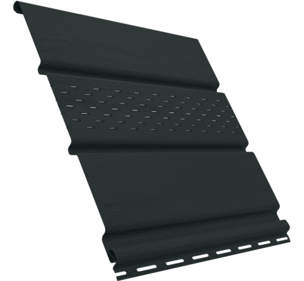 Софит перфорация по центру Графитовый от производителя  Ю-Пласт по цене 597 р